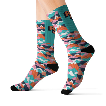 Mountain Bike Socks -Mountains Multi