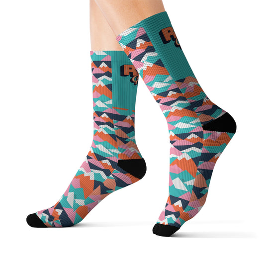 Mountain Bike Socks -Mountains Multi