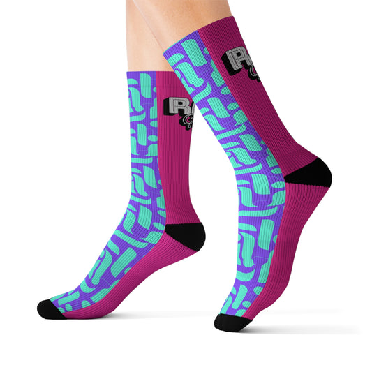 Mountain Bike Socks -Purple Squiggle